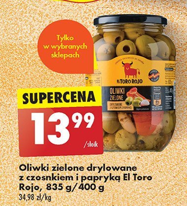 Oliwki zielone z czosnkiem i papryką El toro rojo promocja