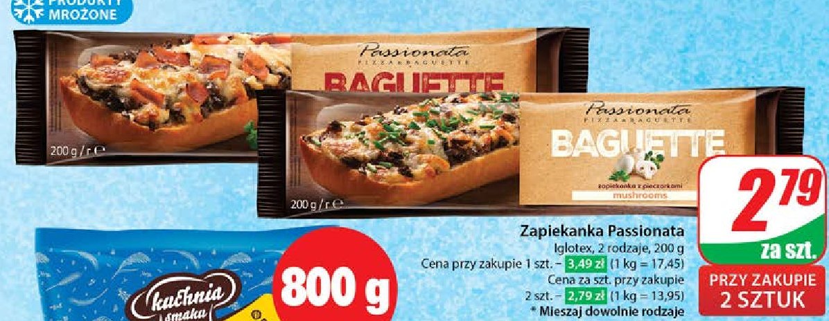 Zapiekanka z szynką i pieczarkami PASSIONATAA BAGUETTE promocja