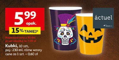 Kubki, 10 szt., poj. 230 ml, różne wzory Actuel promocja w Auchan