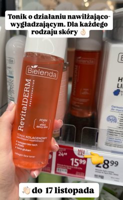 Tonik kolagenowy nawilżająco-wygładzający Revitalderm  promocja w Rossmann