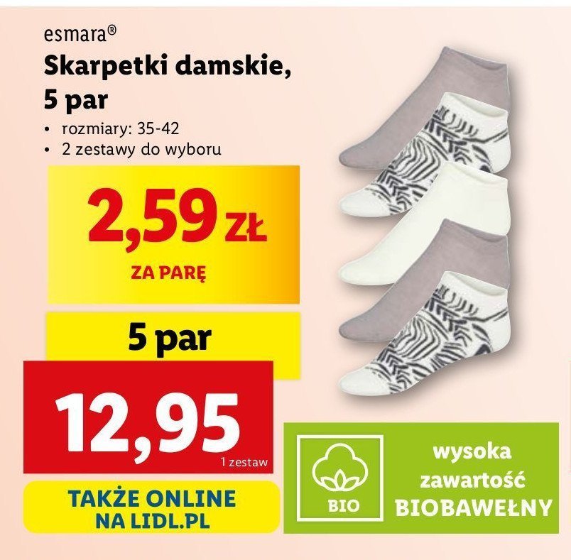 Skarpetki damskie rozm. 35-42 Esmara promocja