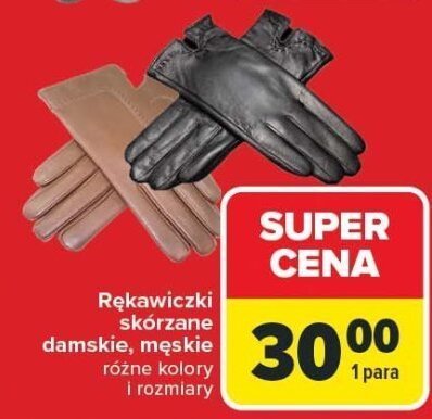 Rękawiczki skórzane damskie różne kolory i rozmiary Carrefour promocja w Carrefour