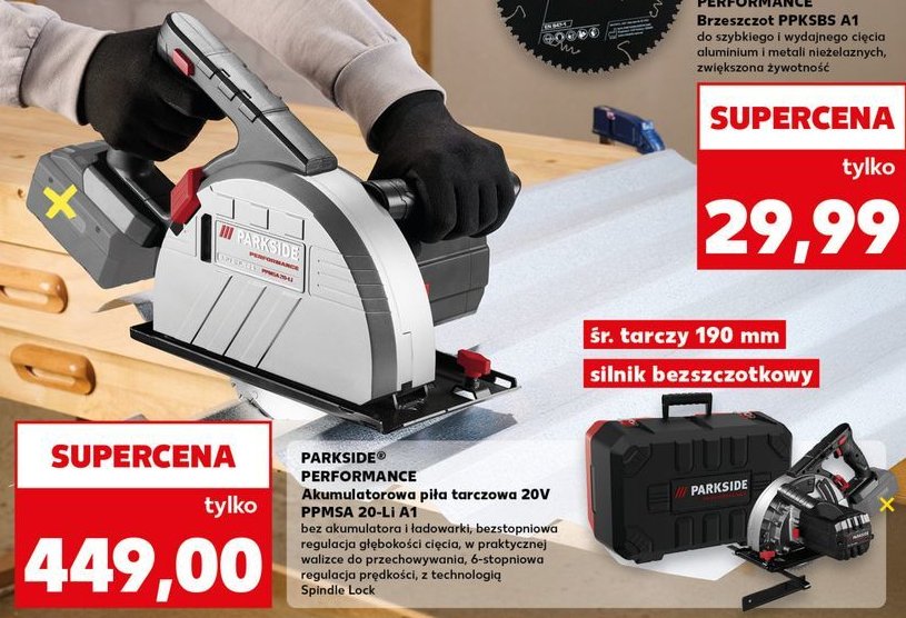 Piła tarczowa 20 v Parkside promocja