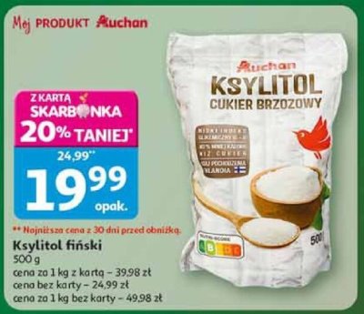 Ksylitol cukier brzozowy Auchan promocja w Auchan