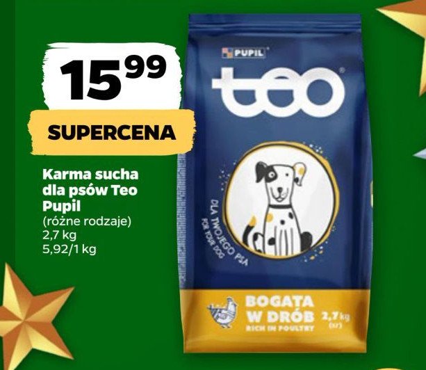 Karma dla psa z drobiem Teo promocja w Netto