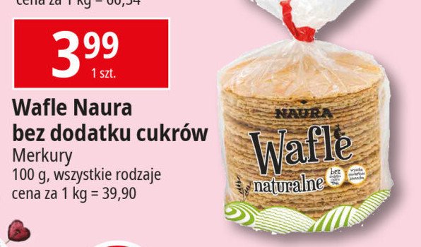 Wafle owsiane naturalne Naura promocja w Leclerc