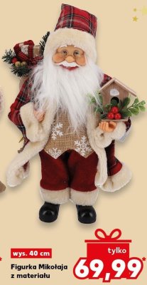 Figurka Mikołaja z materiału wys. 40 cm promocja w Kaufland