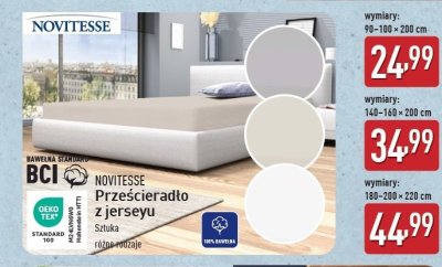 Prześcieradło z jerseyu 90-100 x 200 cm Novitesse promocja