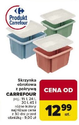 Skrzynka obrotowa z pokrywką 30 l Carrefour promocja