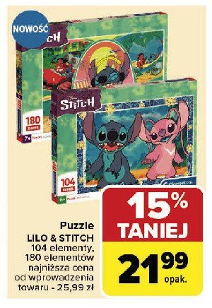 Puzzle lilo & stich 180 el. Clementoni promocja w Carrefour Market