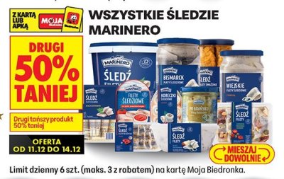 Śledzie Marinero - wszystkie rodzaje promocja w Biedronka