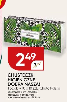Chusteczki higieniczne dobra nasza! Chata Polska promocja w Chata Polska