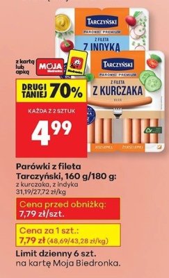 Parówki z fileta indyka promocja w Biedronka