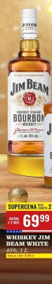Whiskey Jim Beam White 40%, 1 L promocja w Biedronka