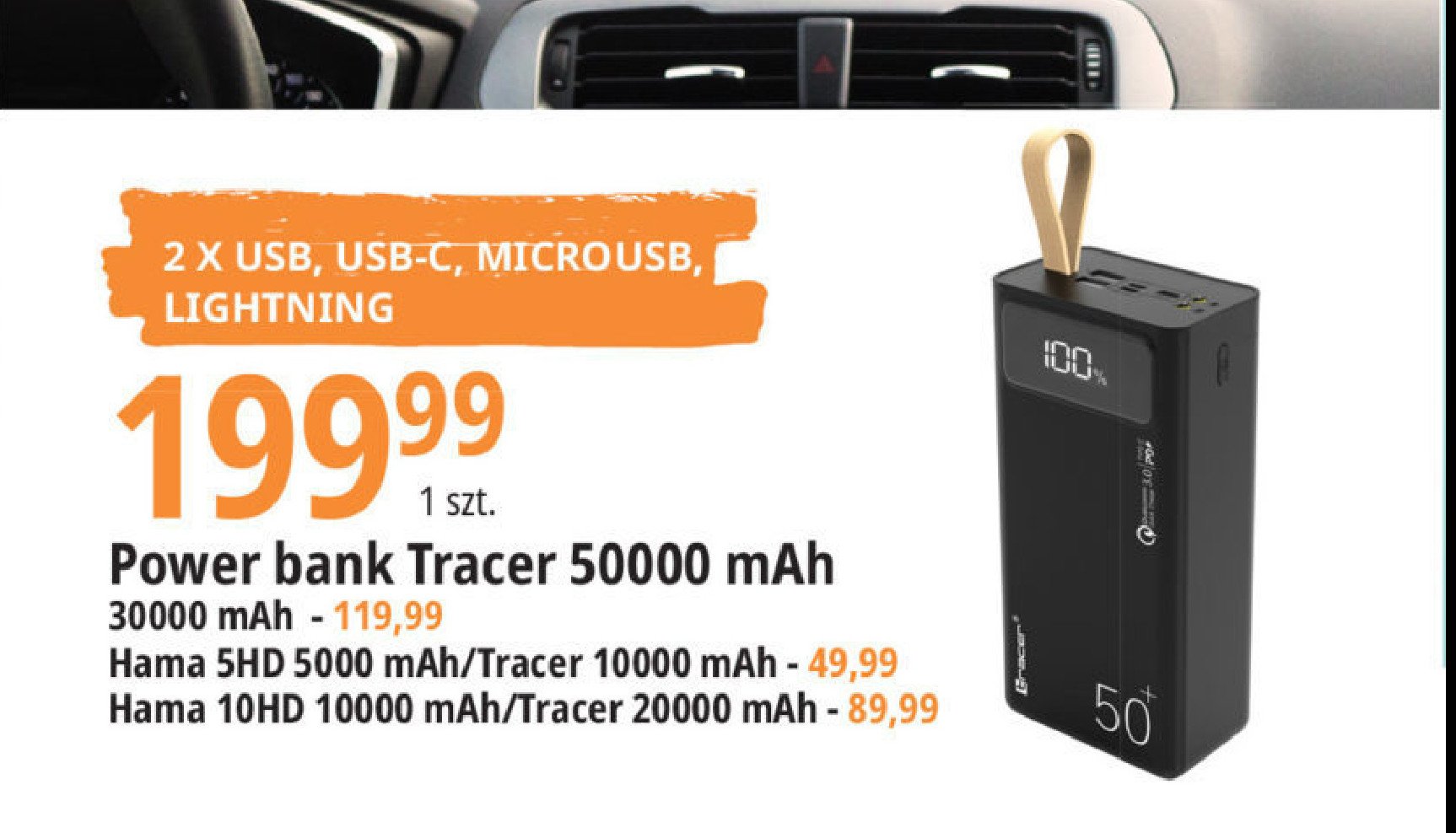 Power bank 50000 mah Tracer promocja