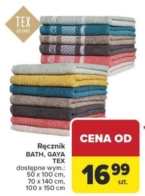 Ręcznik Bath, Gaya Tex, dostępne 50x100 cm Carrefour promocja w Carrefour