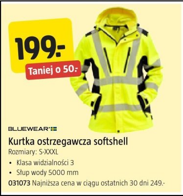 Kurtka ostrzegawcza softshell BLUEWEAR'12 promocja w Jula