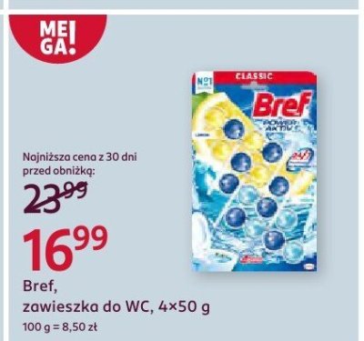 Zawieszka do WC Bref, 4x50 g promocja w Rossmann