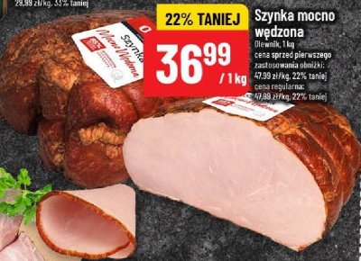 Szynka mocno wędzona Olewnik promocja w POLOmarket