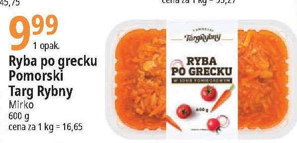 Ryba po grecku w sosie pomidorowym Pomorski targ rybny promocja