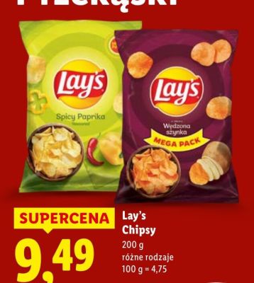 Chipsy, różne rodzaje promocja w Lidl