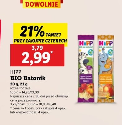 Baton jab艂ka-wanilia z ma艣lanymi ciasteczkami bio Hipp owocowy przyjaciel promocja