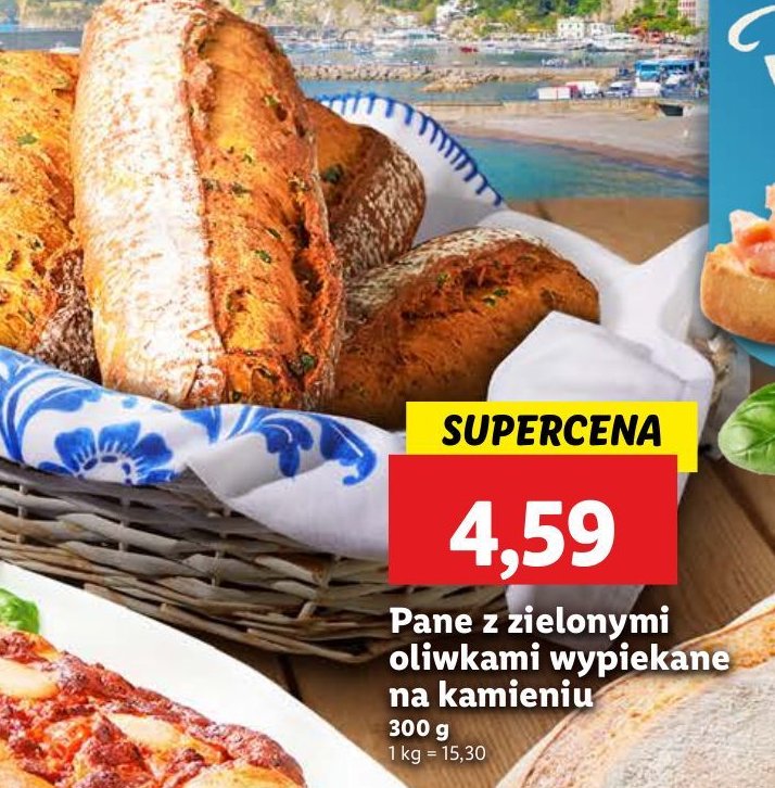 Pane z zielonymi oliwkami z pieca kamiennego promocja