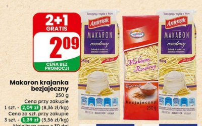 Makaron krajanka bezjajeczny promocja w Dino