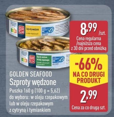 Szproty wędzone w oleju rzepakowym promocja w Aldi