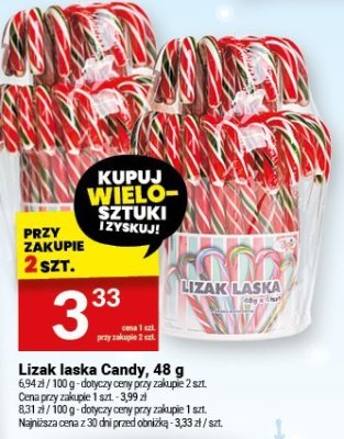 Lizak laska Candy, 48 g promocja w Twój Market