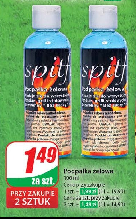 Podpałka do grilla żelowa Spitfire (grill) promocja w Dino