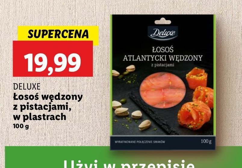 Łosoś atlantycki wędzony z pistacjami Deluxe promocja