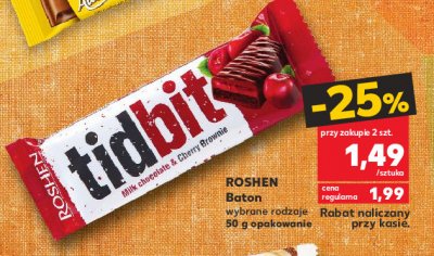 Baton milk chocolate & cherry brownie Roshen tidbit promocja