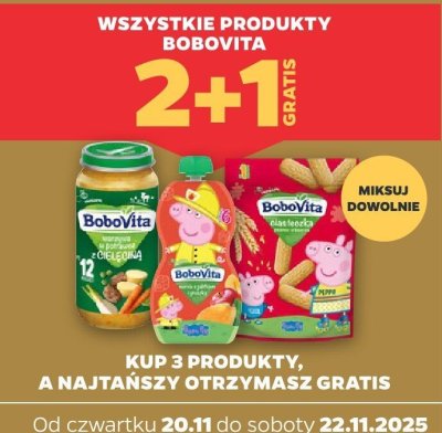 Wszystkie produkty BoboVita 2+1 GRATIS promocja w Netto
