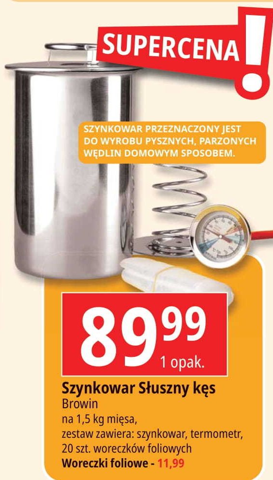 Woreczki foliowe do szynkowaru 1.5 kg Browin promocja