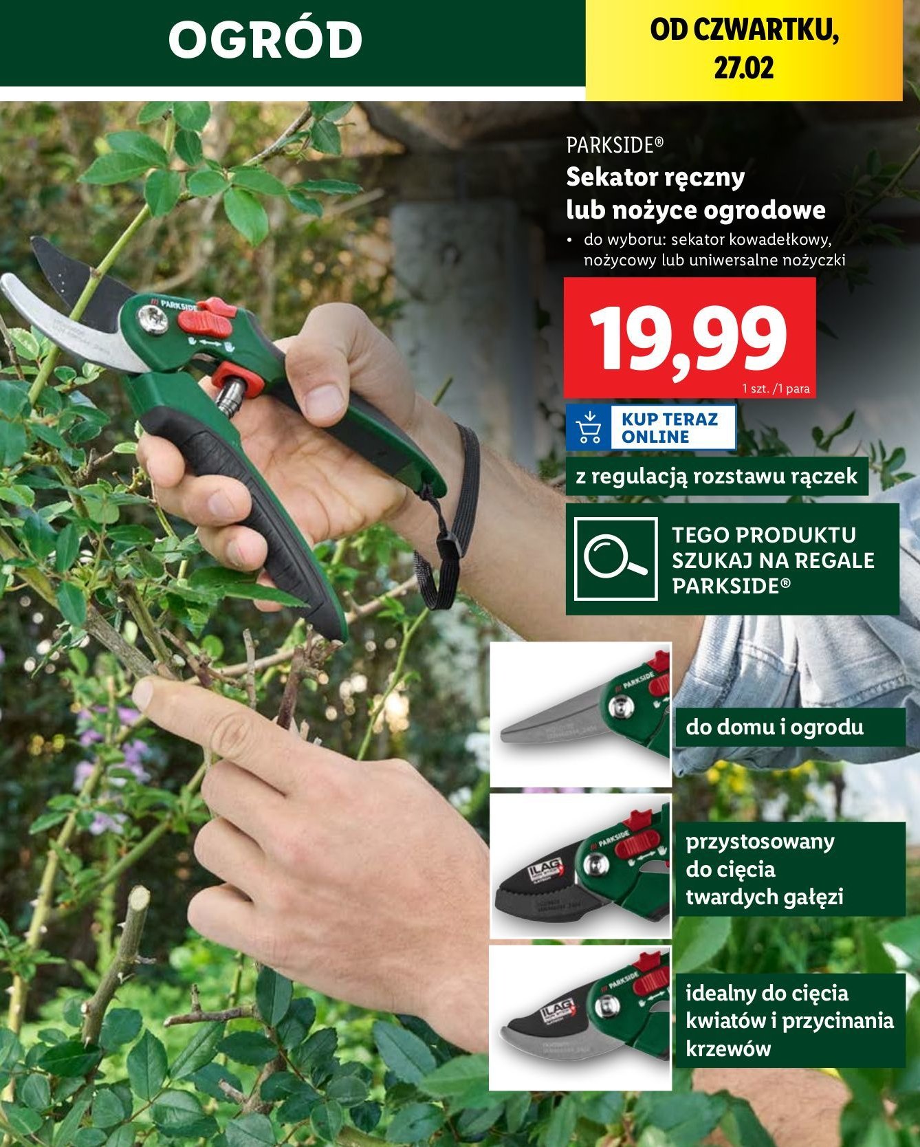 Nożyce ogrodowe Parkside promocja w Lidl