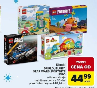 Klocki DUPLO, BLUEY, STAR WARS, FORTNITE LEGO 75391 różne rodzaje promocja w Carrefour Market