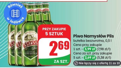 Piwo Namysłów Pils butelka bezwrotna promocja w Dino