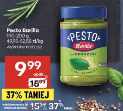 Pesto Barilla wybrane rodzaje promocja w Delikatesy Centrum