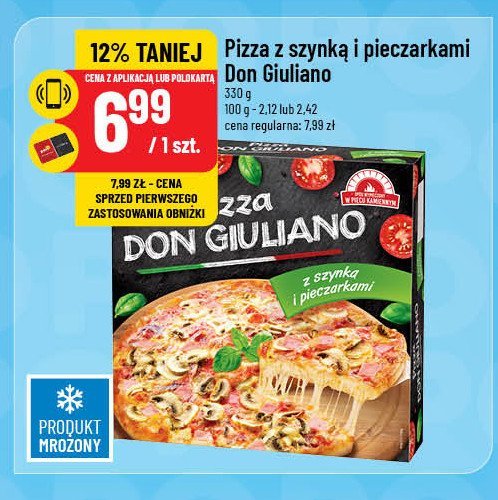 Pizza z szynką i pieczarkami Don giuliano promocja w POLOmarket