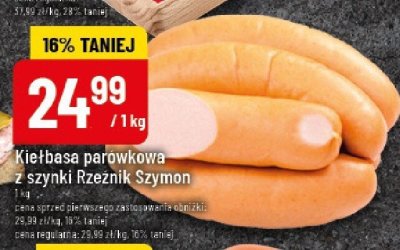 Kiełbasa parówkowa z szynki Rzeźnik Szymon promocja w POLOmarket