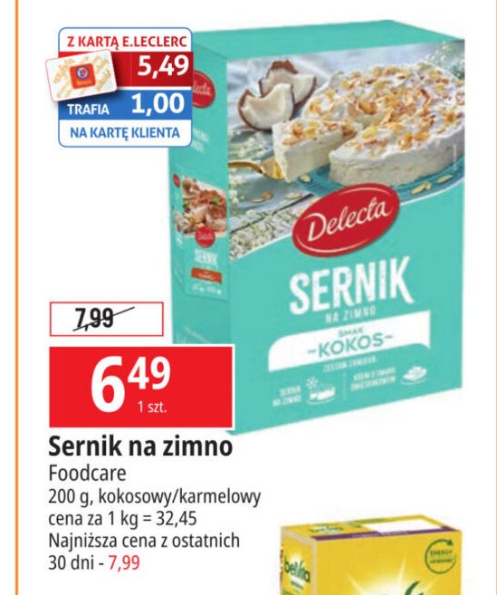 Sernik na zimno kokosowy Delecta promocja