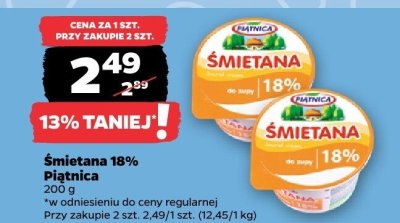 Śmietana 18%  promocja w Netto
