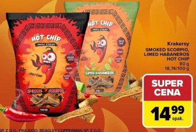 Krakersy HOT CHIP Smoked Scorpio promocja w Carrefour