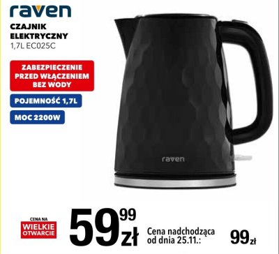 Czajnik elektryczny Raven 1,7L EC025C promocja w RTV EURO AGD