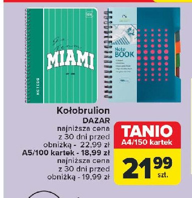 Kołobrulion a5/100 kartek DAZAR promocja w Carrefour Market