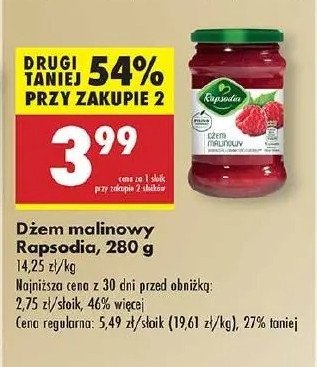 Dżem malinowy Rapsodia promocja