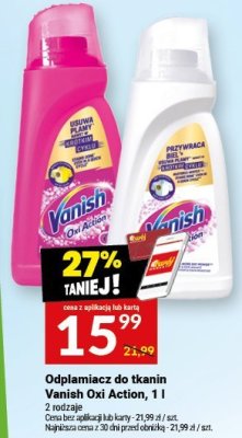 Odplamiacz do tkanin Vanish Oxi Action, 1 l promocja w Twój Market