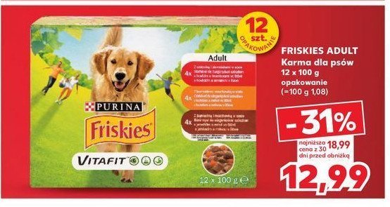Karma dla psa w sosie wo艂owina kurczak i jagni臋cina Friskies vitafit Purina friskies promocja