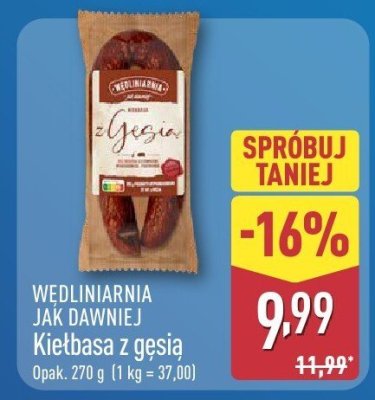 Kiełbasa z gęsią  promocja w Aldi